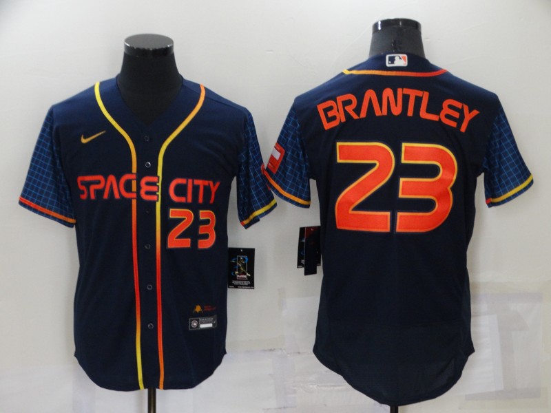 Men's Houston Astros #23 Michael Brantley 2022 Navy City Connect Flex Base Stitched Baseball Jersey